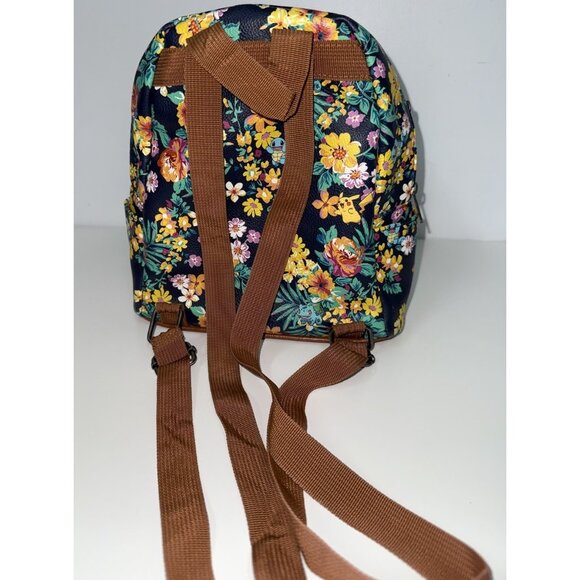 Loungefly Pokemon Starter Tropical Floral Print Mini Backpack Pikachu Brown main image 6